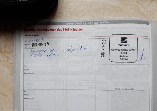 Seat Leon cena 52300 przebieg: 218000, rok produkcji 2015 z Radom małe 631